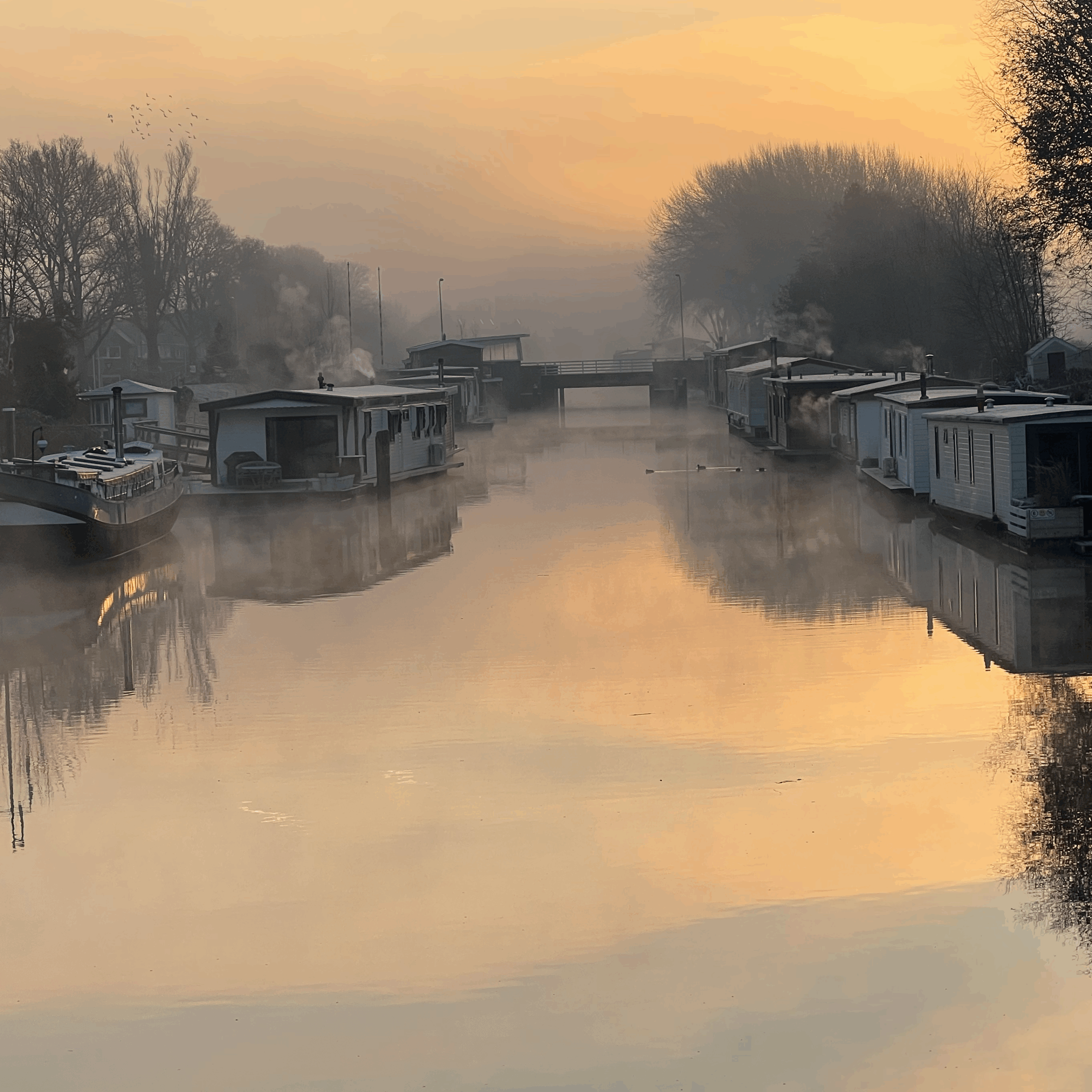 Wonen op een boot in de winter